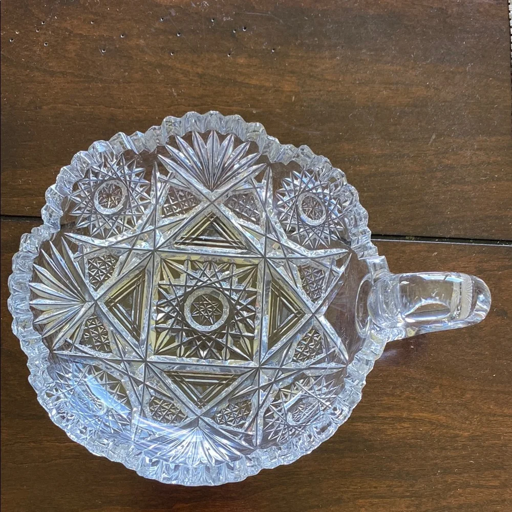 Antique Cut Glass ABP Paneled Star Serving Dish - Clear!